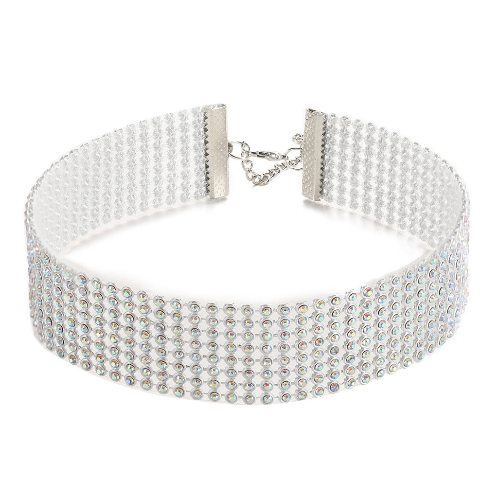 Damen glitzernde Choker-Halskette mit verstellbarem Verschluss Shop Nory