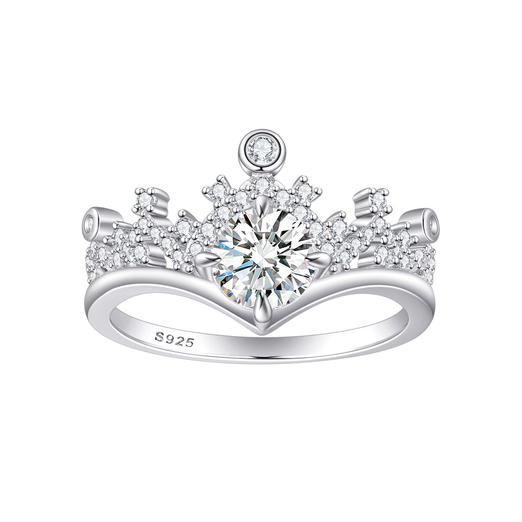 Damen Krone Ring mit funkelnden Zirkonia-Steinen Shop Nory