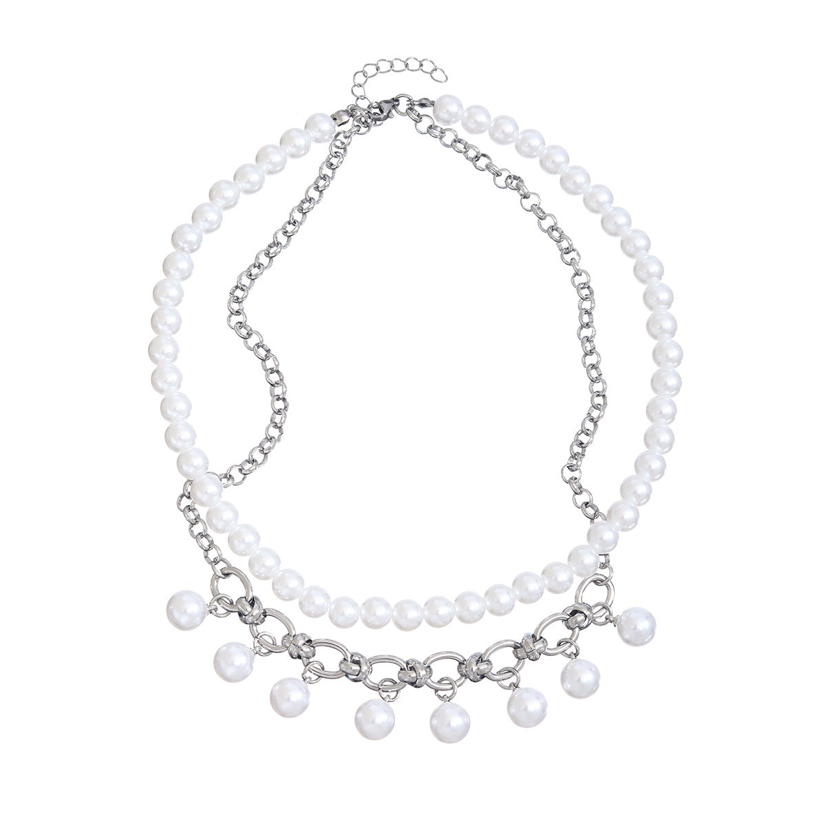 Damen Statement-Halskette mit Perlen und Ketten Shop Nory