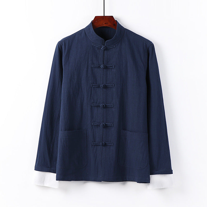 Herren Traditionelle chinesische Tang-Jacke mit Stehkragen und Knotenverschlüssen Shop Nory