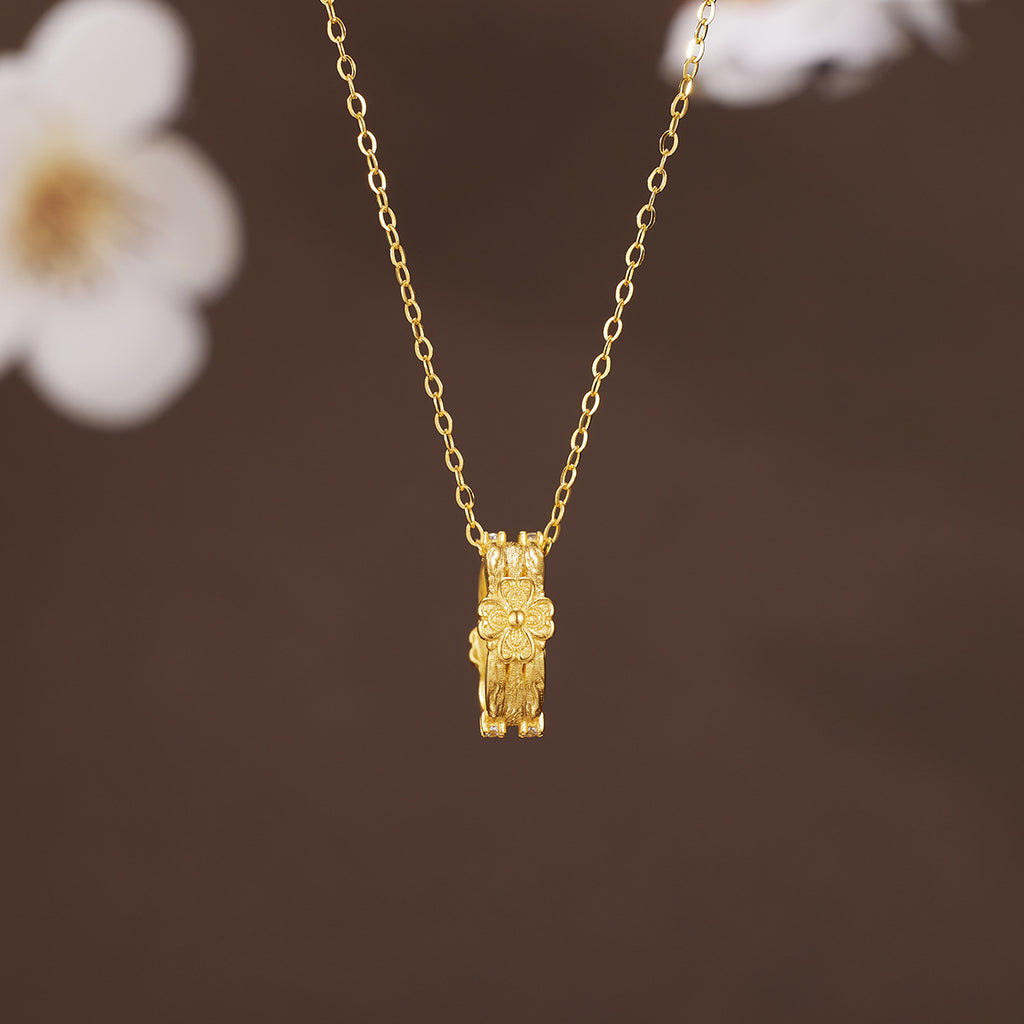 Damen filigrane Halskette mit kunstvollem Blumenanhänger Shop Nory