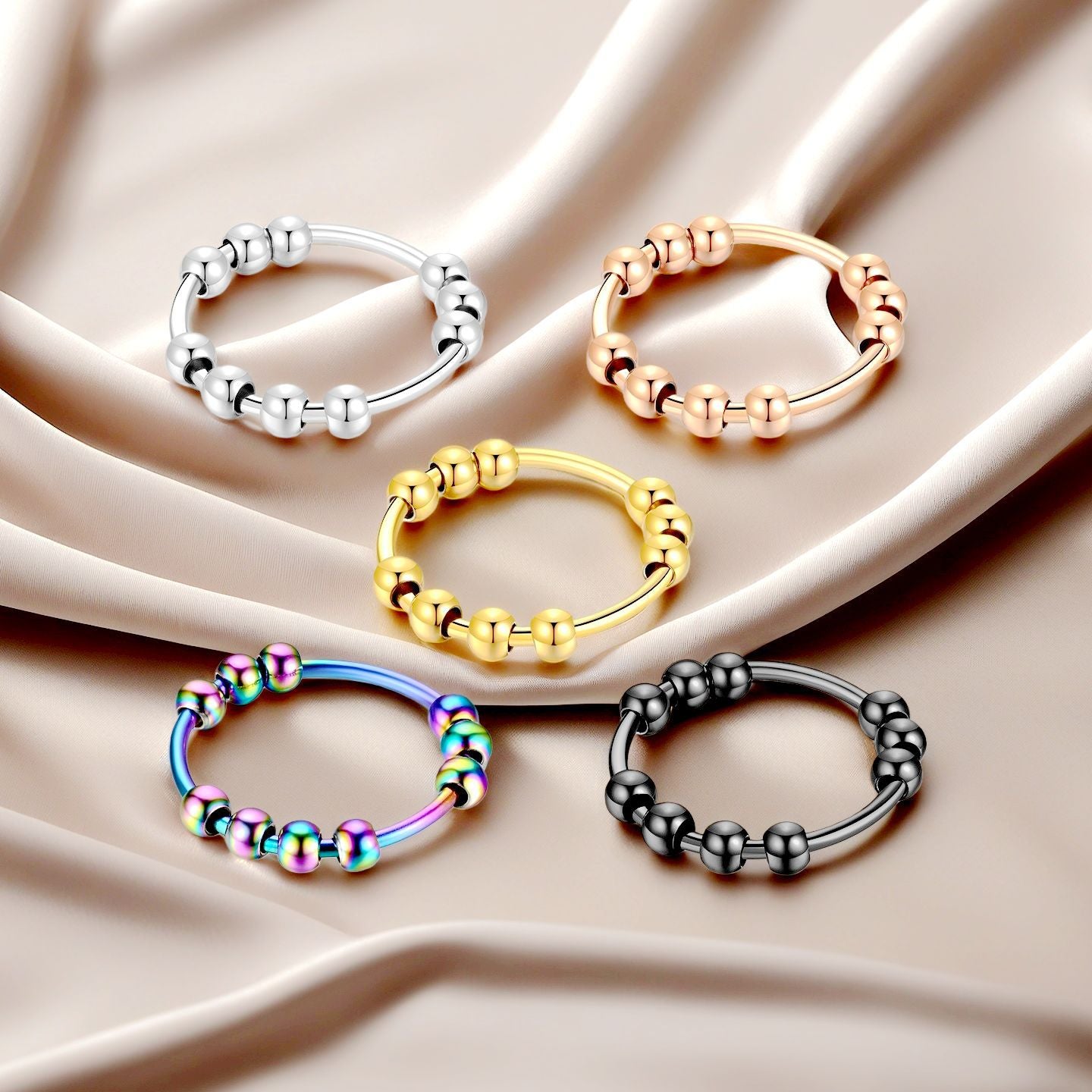 Damen Modischer Ring mit ballförmigen Akzenten Shop Nory