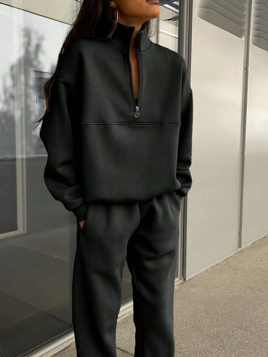 Damen nan weiches Lounge-Set mit weitem Sweatpullover und taillenhoher Jogginghose Shop Nory