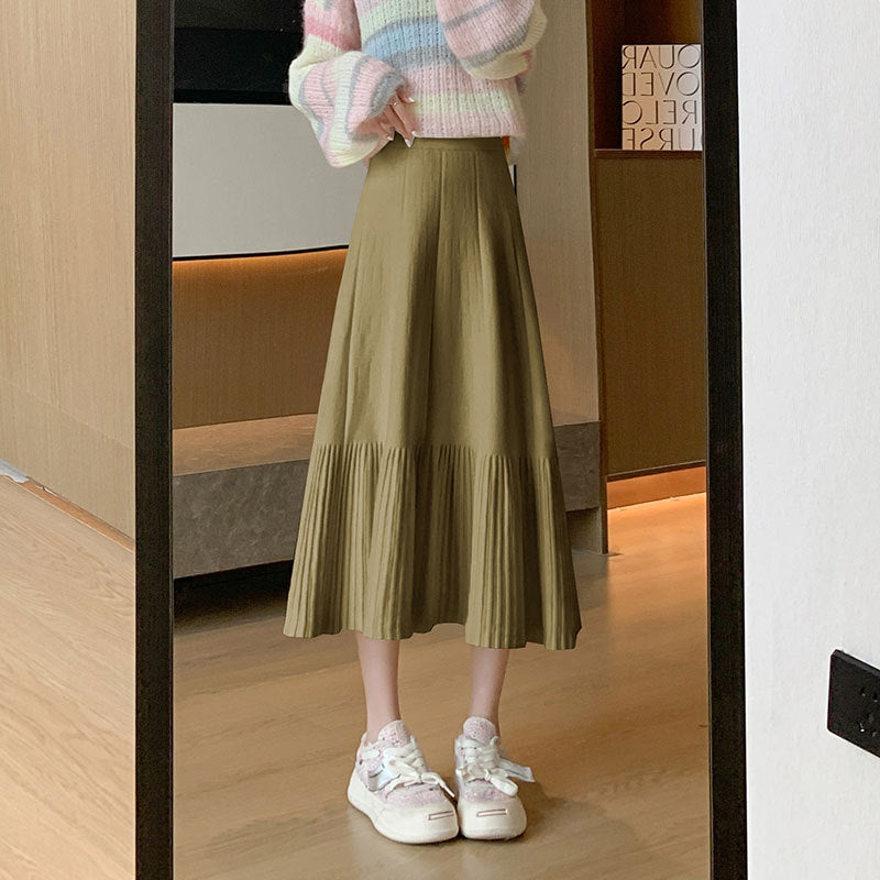 Damen Plissierter Midi-Rock aus weichem Material Shop Nory