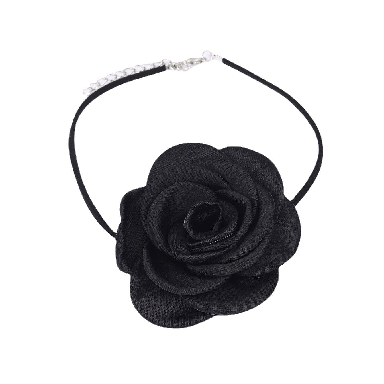Damen Choker-Halskette mit floraler Verzierung aus feinem Textil Shop Nory