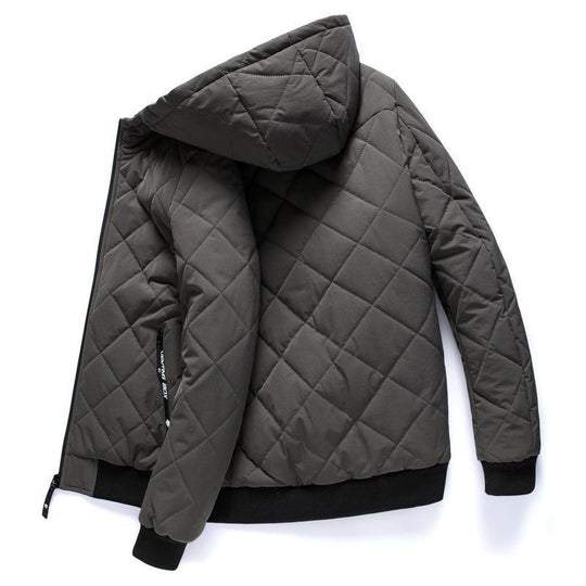 Herren gesteppte Kapuzenjacke mit leichter Thermo‑Isolierung und Rippbündchen Shop Nory