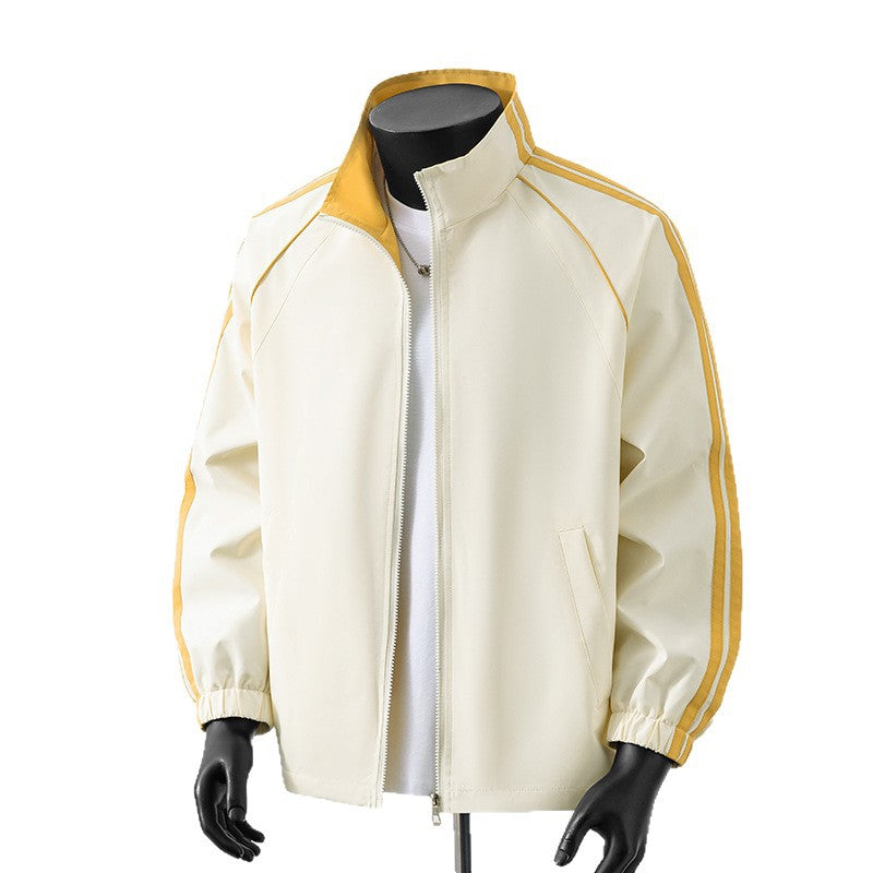 Herren Leichte Track‑Blousonjacke mit Stehkragen und Kontraststreifen Shop Nory