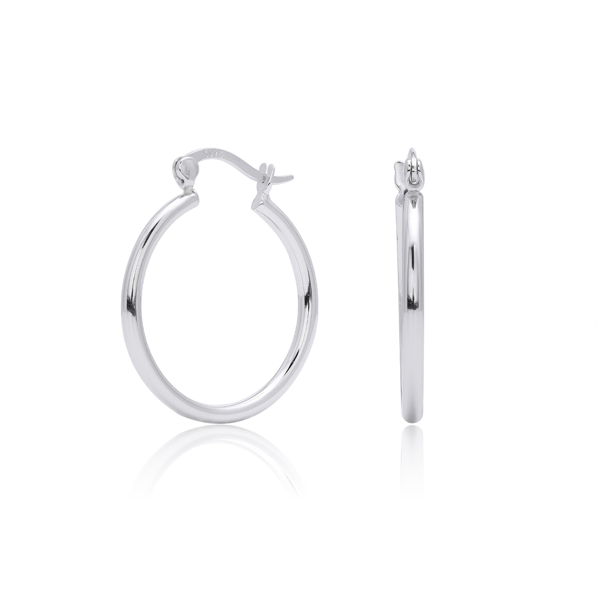 Damen Creolen aus 925 Sterling Silber mit elegantem, geschwungenem Design Shop Nory