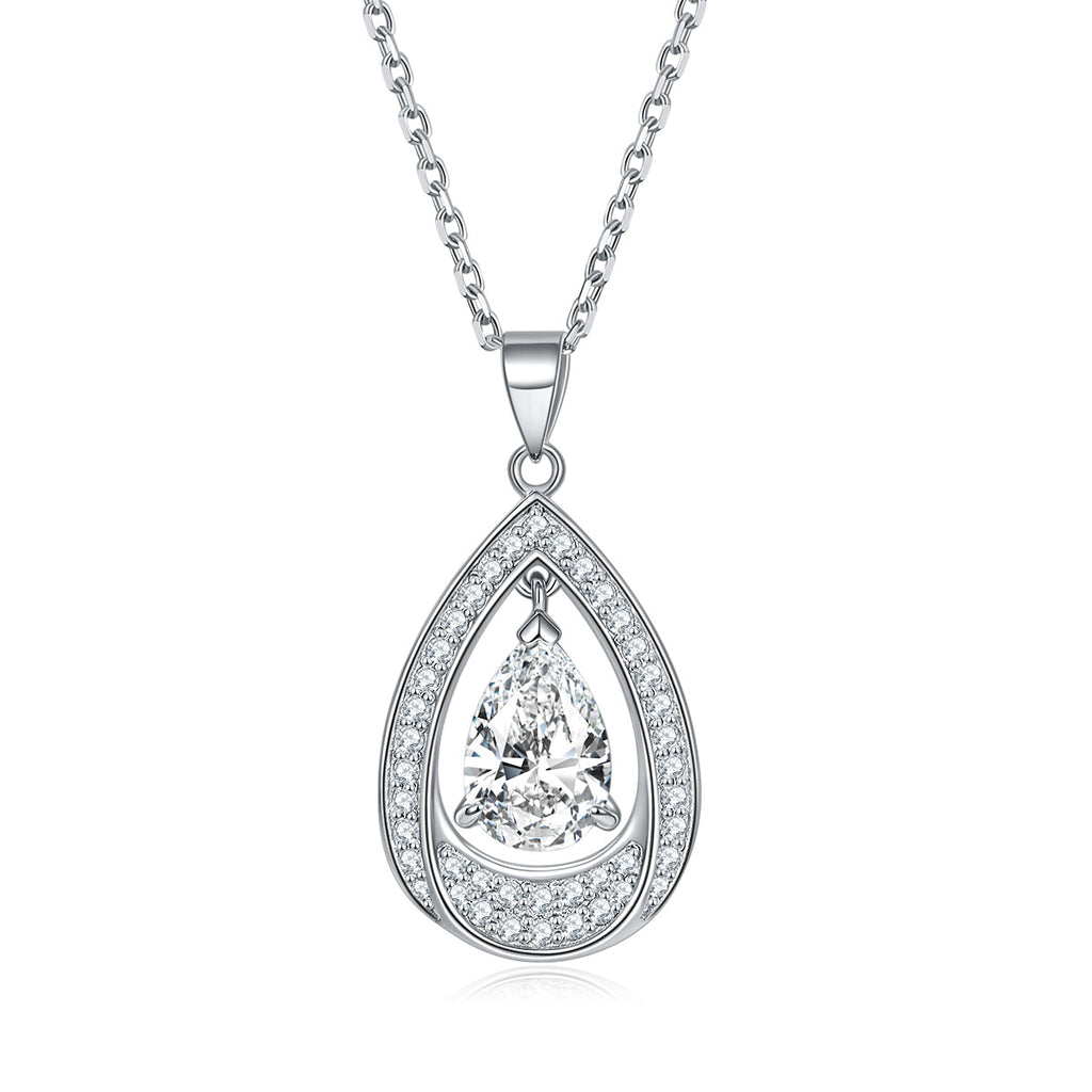 Damen eleganter Tropfen-Verlobungsring mit kunstvollem Zirkonia-Besatz Shop Nory
