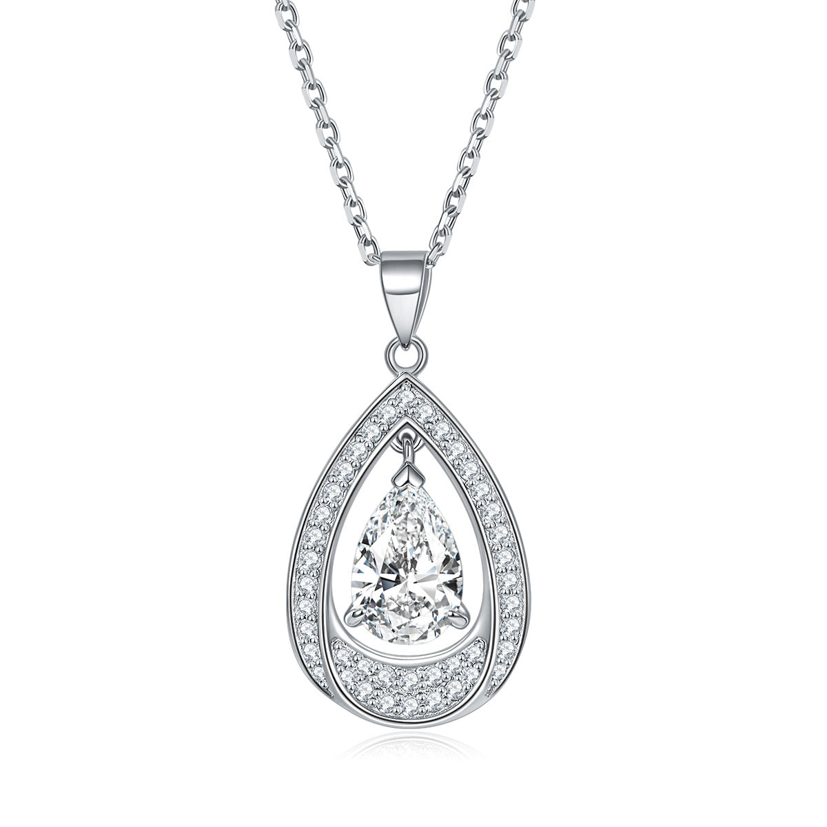 Damen eleganter Tropfen-Verlobungsring mit kunstvollem Zirkonia-Besatz Shop Nory