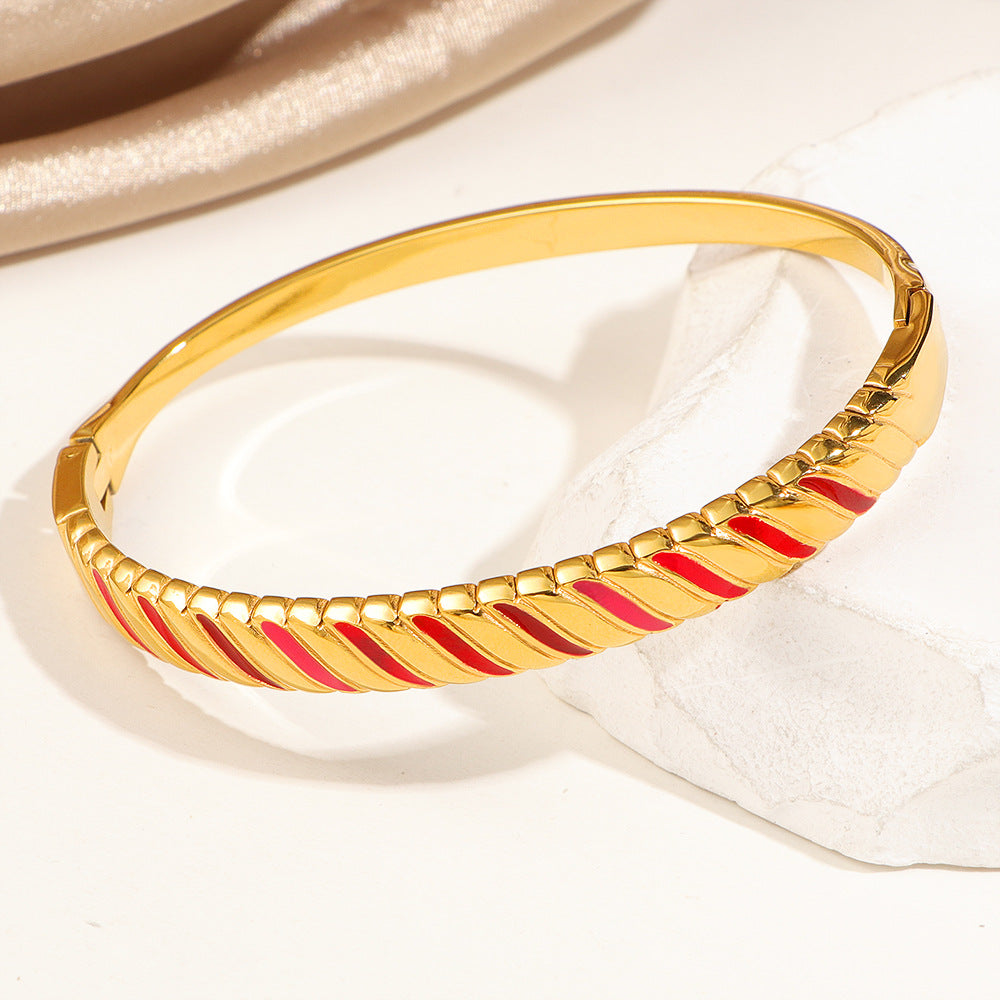 Damen Kristallverzierte Gold Armreif Bracelet Shop Nory