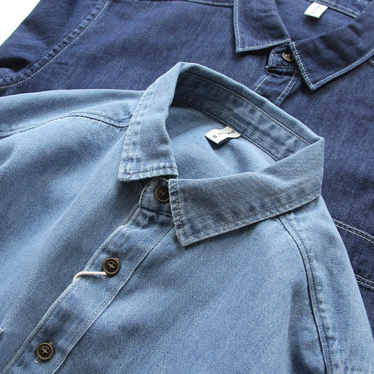 Herren Denim-Worker-Hemdjacke mit Brusttaschen und lockerer Passform Shop Nory