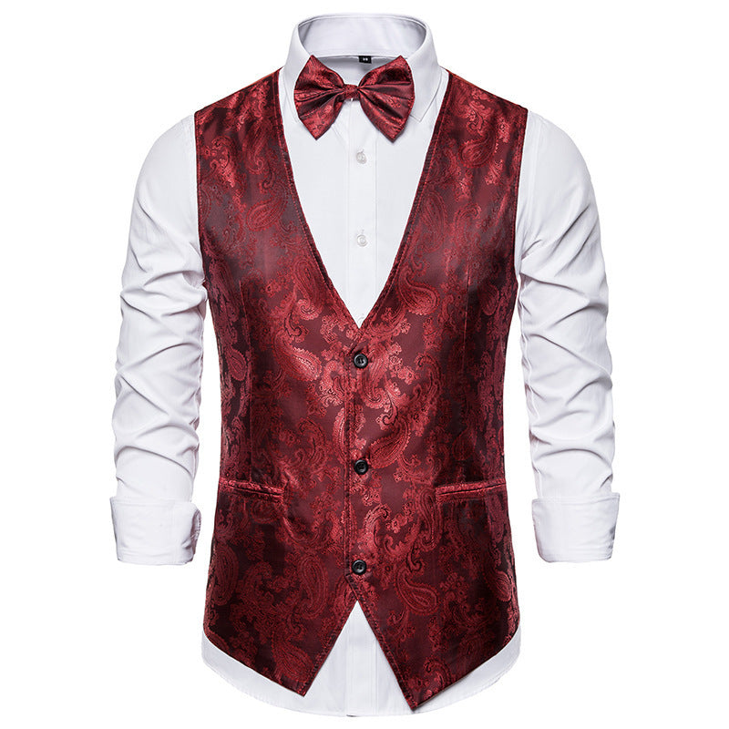 Herren elegante Anzugweste mit feinem Paisleymuster