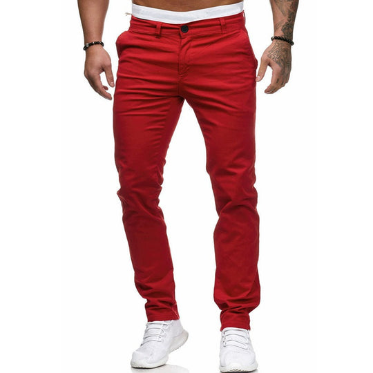 Herren Slim-Fit Chinohosen mit elastischem Bund und praktischen Taschen