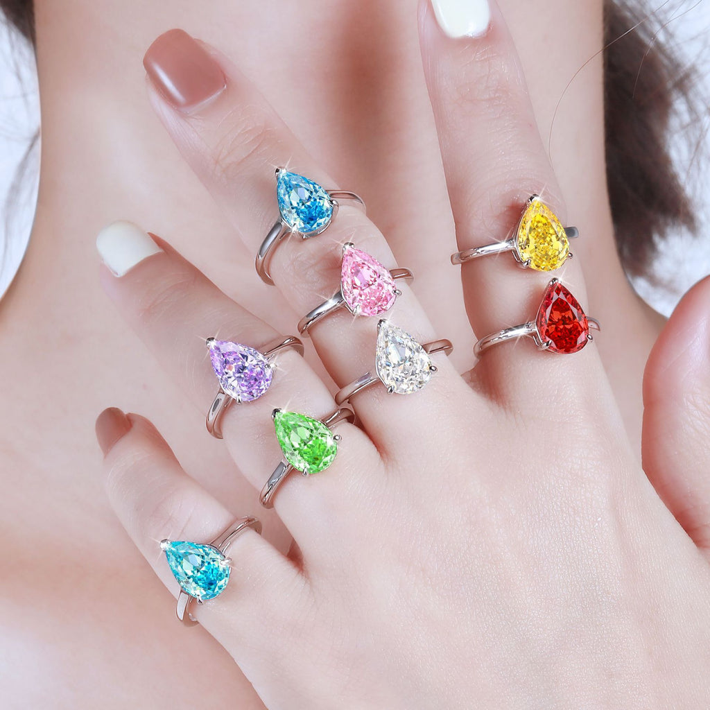 Damen extravagant gestalteter Ring mit tropfenförmigem Edelstein Shop Nory