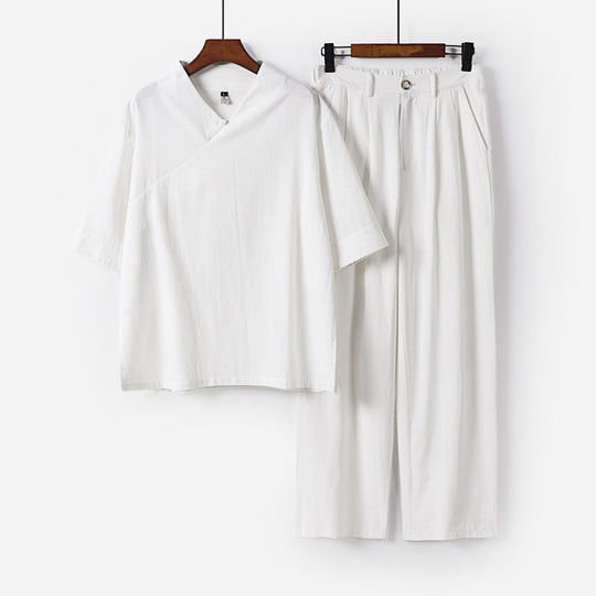 Unisex Locker sitzendes Lounge-Set im Kimono-Stil mit halblangem Arm und elastischer Bundhose Shop Nory