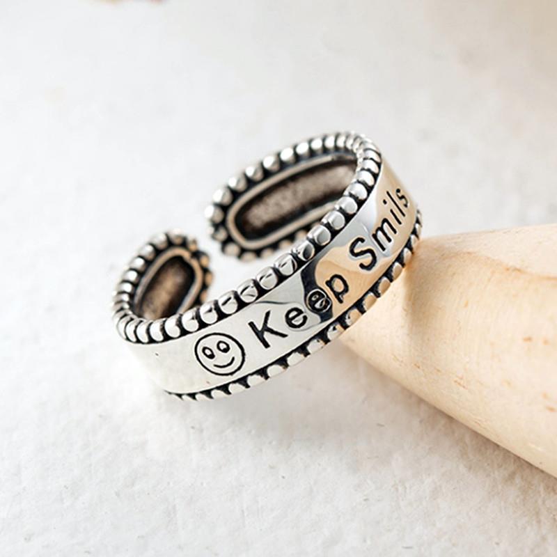 Damen Offener Ring mit inspirierender Gravur und verspieltem Design Shop Nory