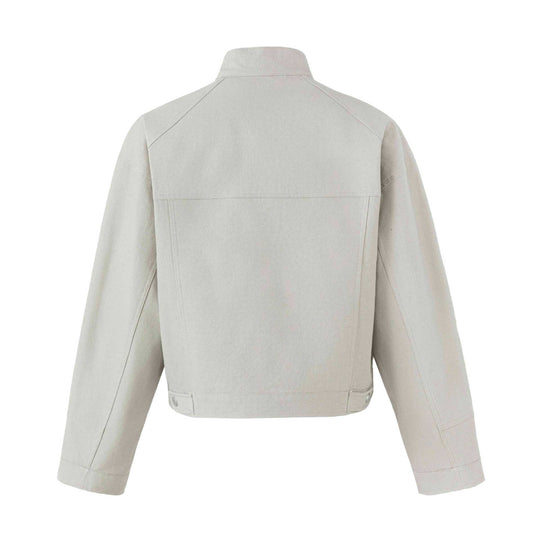 Damen Kurzer Blouson im Fieldstil mit Stehkragen, Brustklappen und abnehmbarem Anhänger Shop Nory