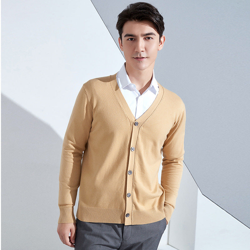 Herren Leichter Feinstrick-Cardigan mit V‑Ausschnitt und Business‑Silhouette Shop Nory