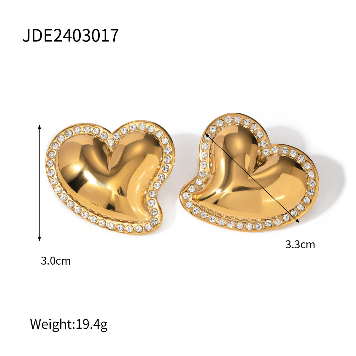 Damen Ohrhängern im eleganten Herzdesign aus hypoallergenem Edelstahl Shop Nory