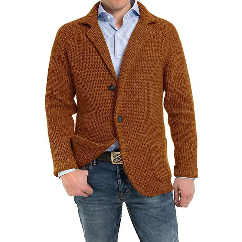 Herren Strukturstrick Sakko-Blazer mit aufgesetzten Taschen Shop Nory