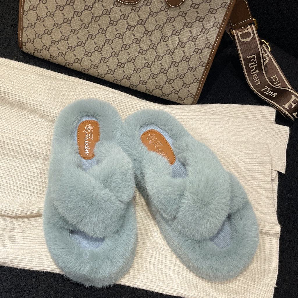 Damen Flauschige Fleece-Pantoletten mit weichem Innenfutter und modernem Design