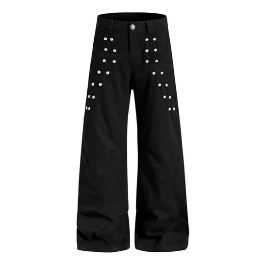 Damen Hochtaillierte weite Culotte-Hose mit Ösen-Detail Shop Nory