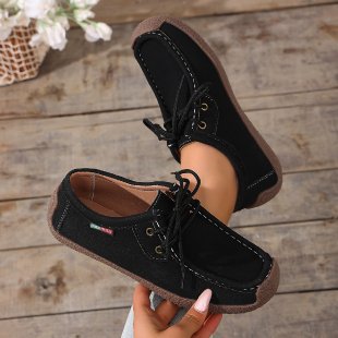 Damen Canvas-Mokassin-Slipper mit Schnürung und gepolsterter Komfortsohle Shop Nory