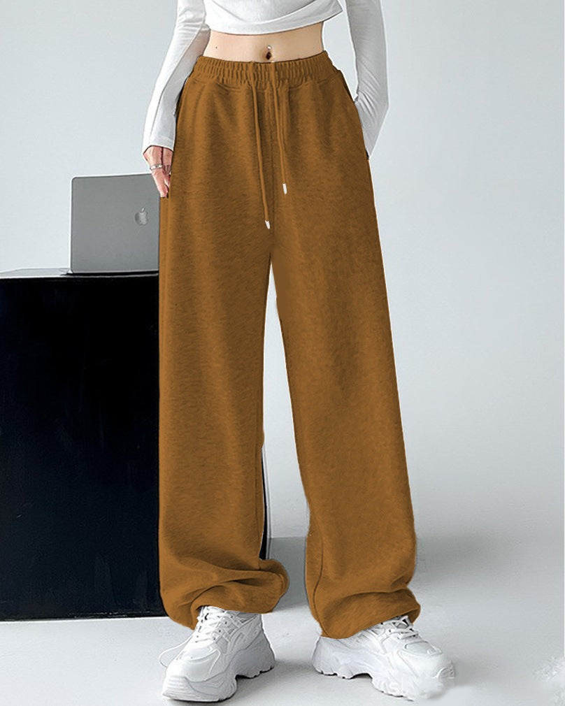 Damen nan extraweite Palazzo-Sweathose mit hohem Komfortbund, seitlichen Eingrifftaschen, Schlitz am Saum und Kordelzug Shop Nory