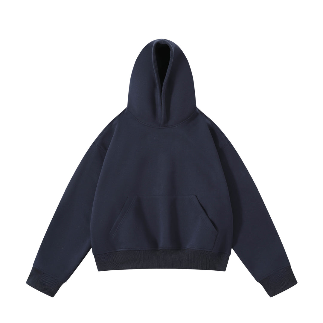 Unisex schwerer Oversize-Kapuzenpullover mit doppellagiger Kapuze Kängurutasche und breitem Rippbund Shop Nory