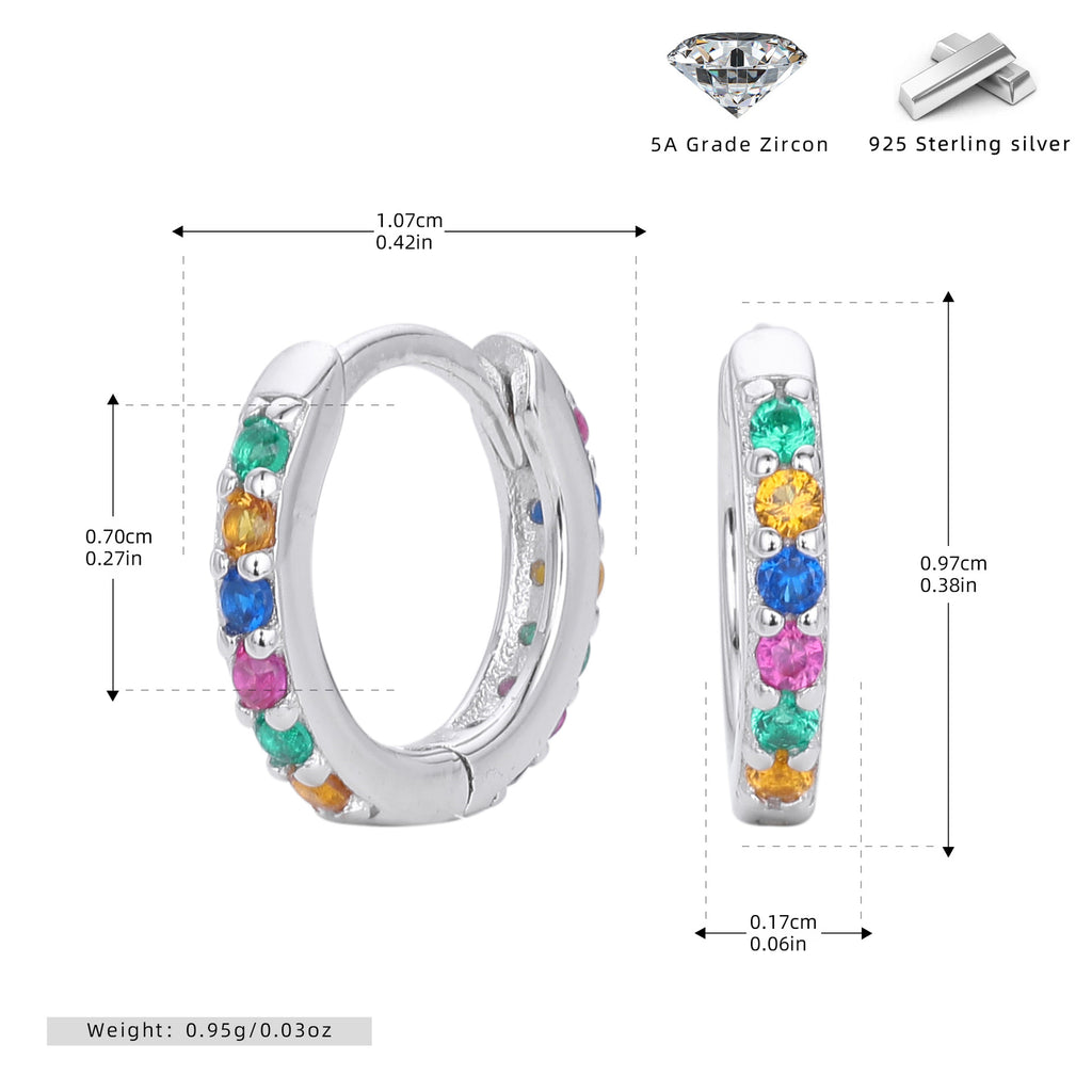 Damen Creolen mit funkelndem Zirkonbesatz aus 925 Sterling Silber Shop Nory