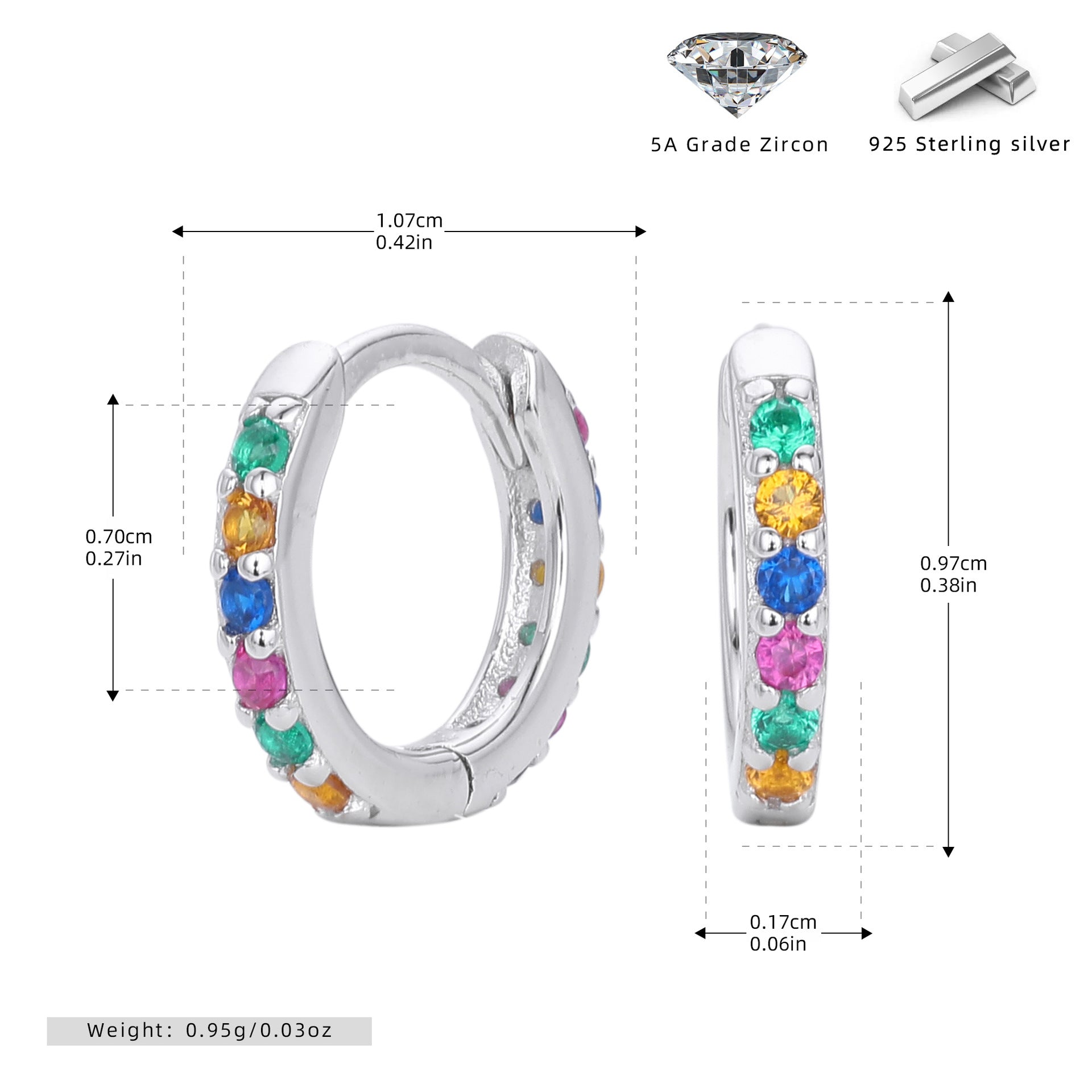 Damen Creolen mit funkelndem Zirkonbesatz aus 925 Sterling Silber Shop Nory