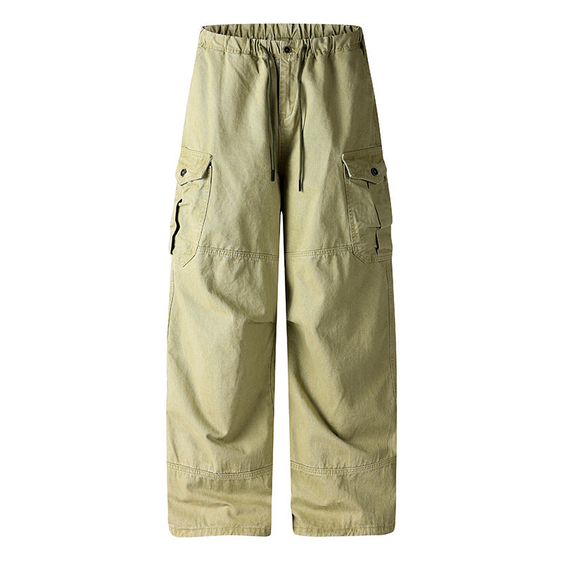 Damen Weite Cargo-Palazzo-Hose mit Tunnelzugbund und Mehrfachtaschen Shop Nory