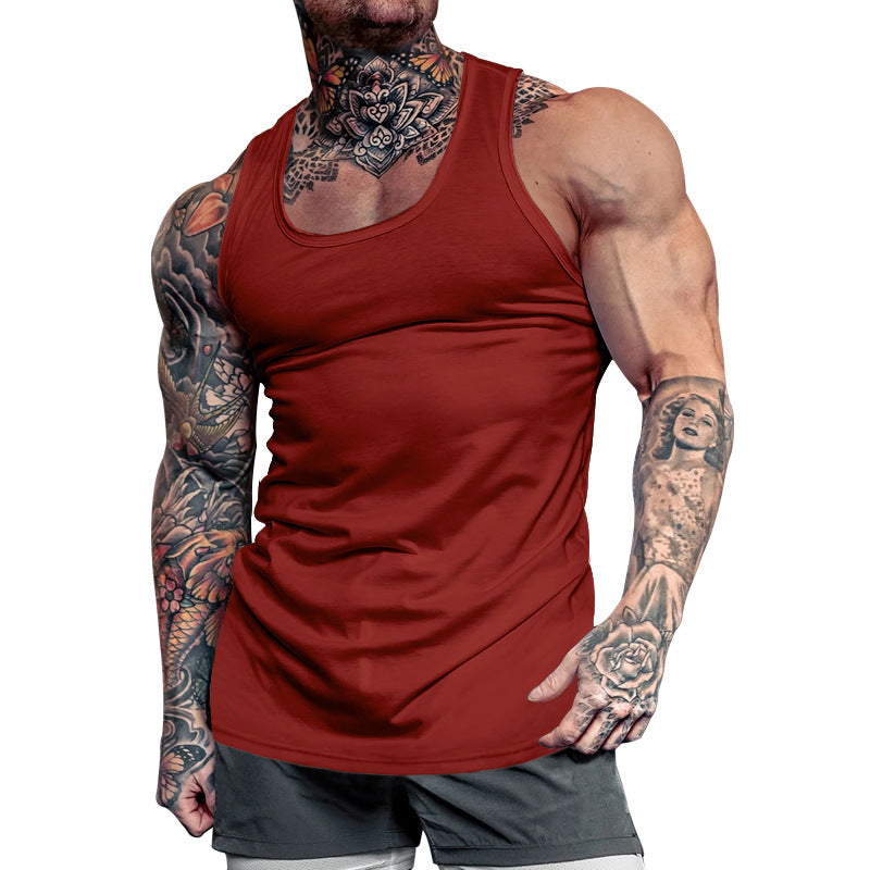 Herren Ärmelloses Sport-Tanktop aus atmungsaktivem Baumwollmix mit feuchtigkeitsableitenden Eigenschaften