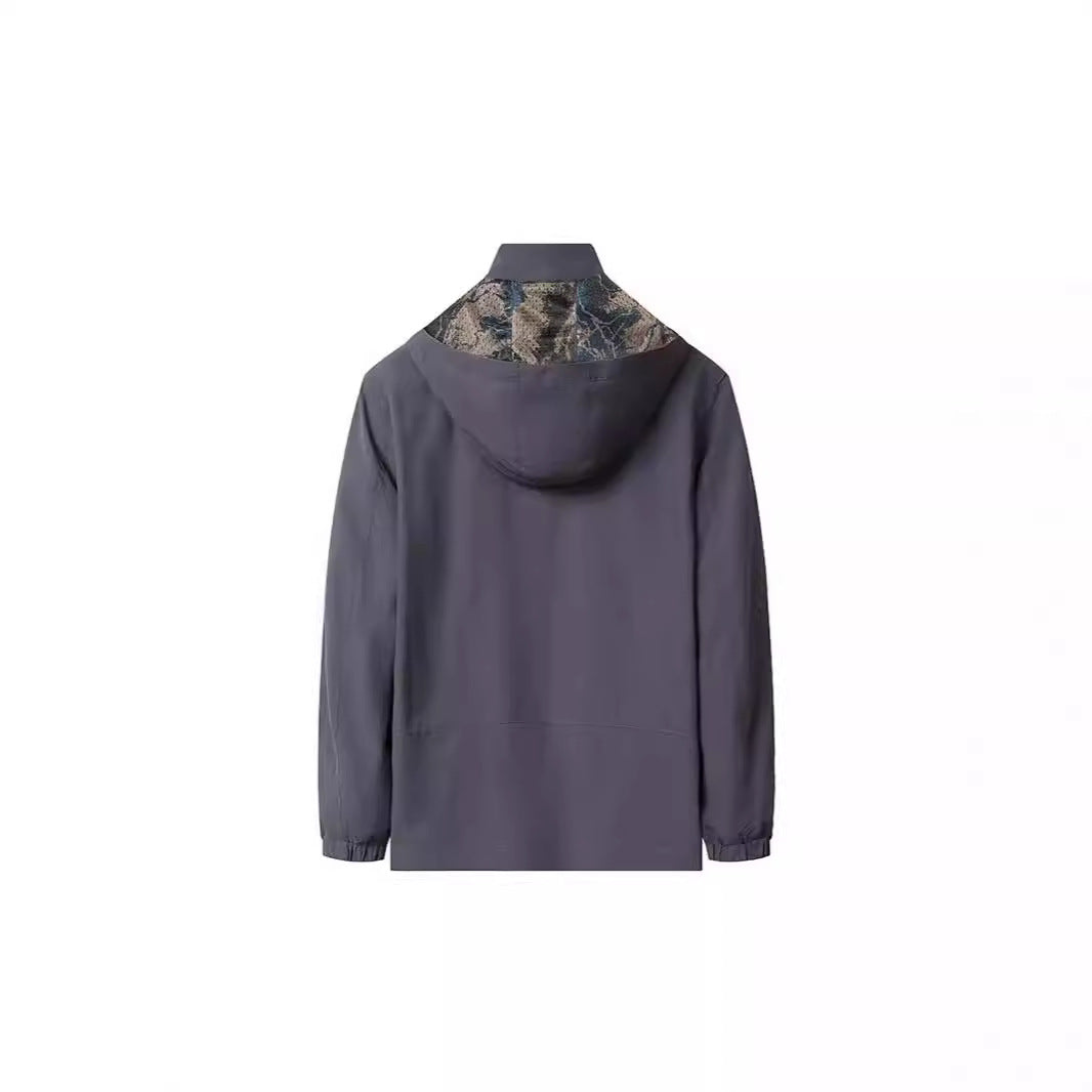 Herren Leichte Kapuzen-Shelljacke mit wasserabweisender Mikrofaser und verdeckten Reißverschlusstaschen Shop Nory