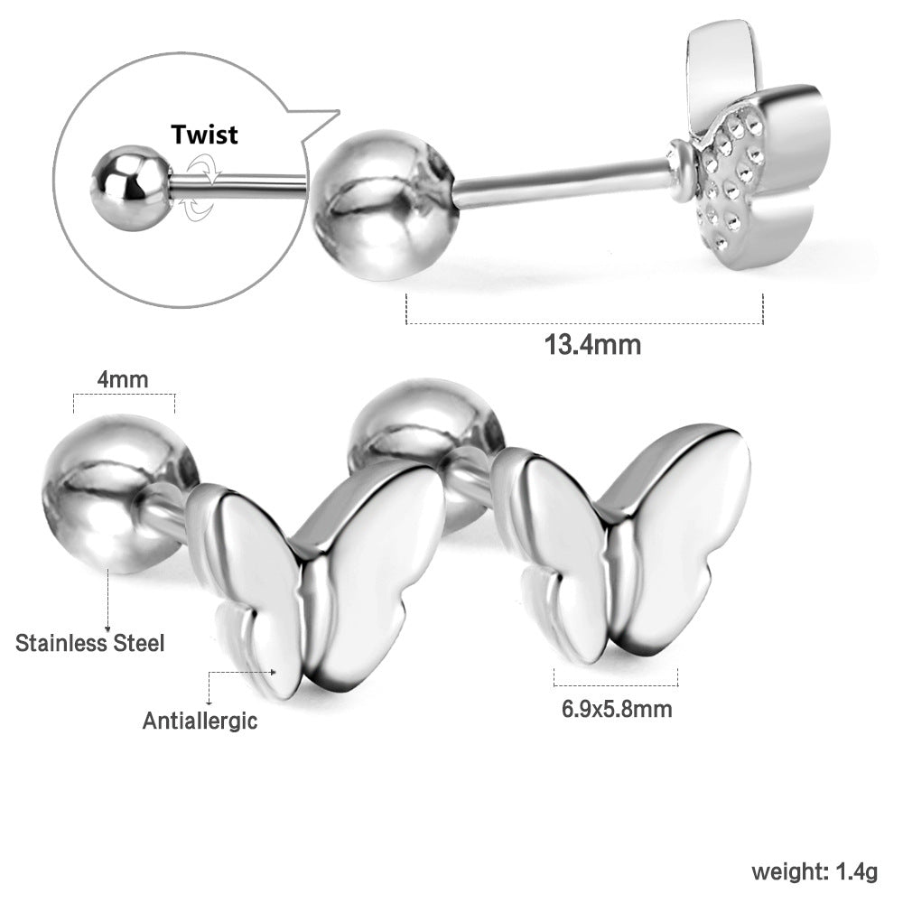 Damen Ohrstecker im schmetterlingsförmigen Design Shop Nory