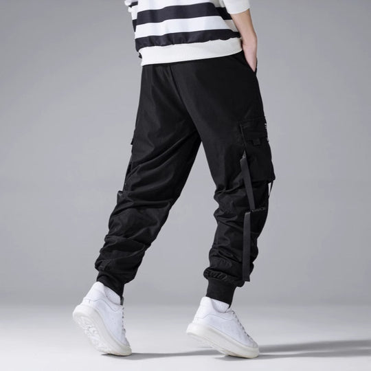 Herren Tech‑Cargo‑Jogger mit taktischen Klappentaschen, verstellbaren Nylonriemen und elastischem Knöchelsaum Shop Nory