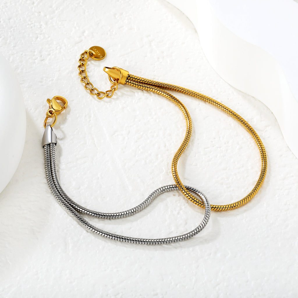 Damen edles Armkettchen mit geschwungenem Design und Perlenakzenten Shop Nory