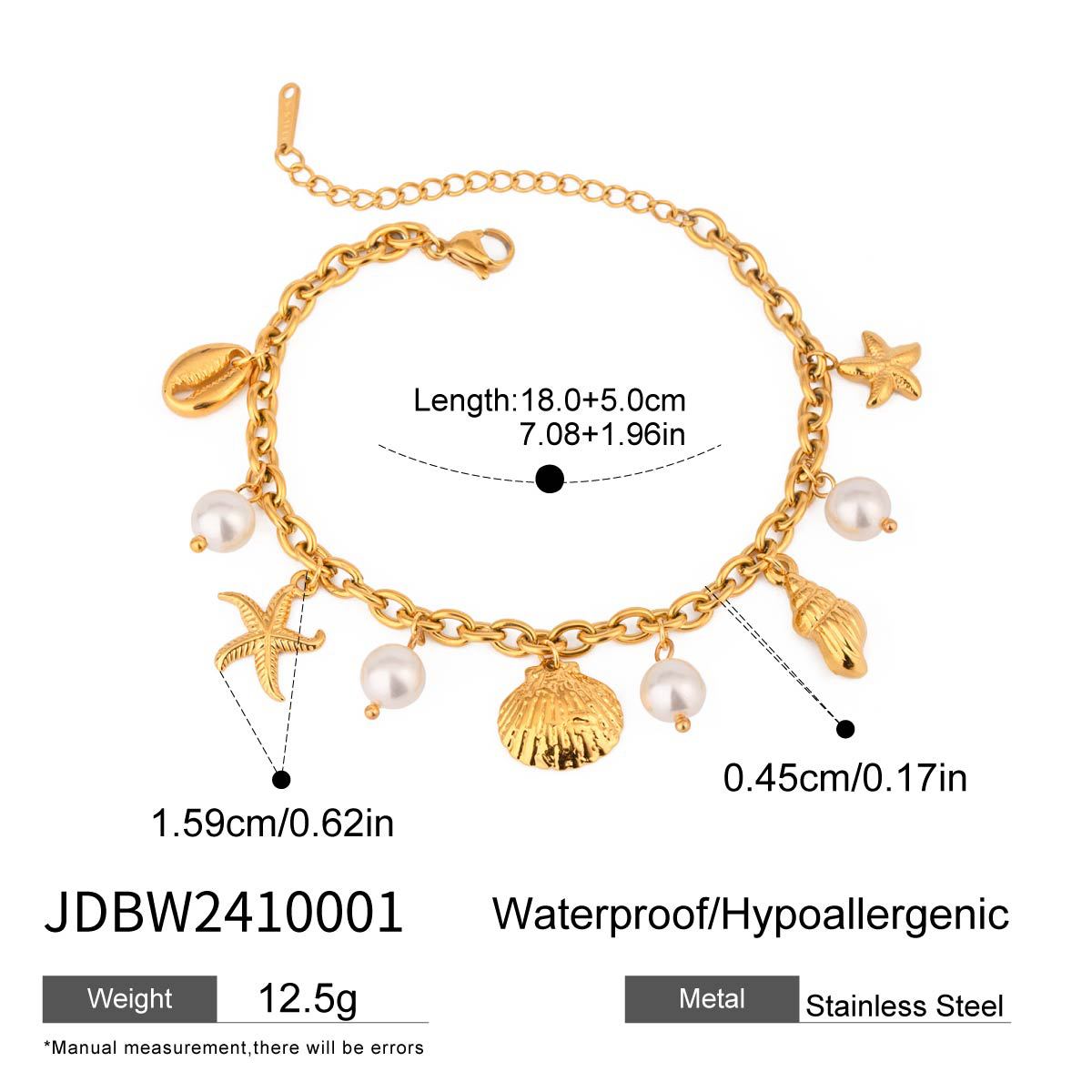 Damen Fußkettchen mit maritimen Muschelmotiven und hypoallergener Edelstahlverarbeitung Shop Nory