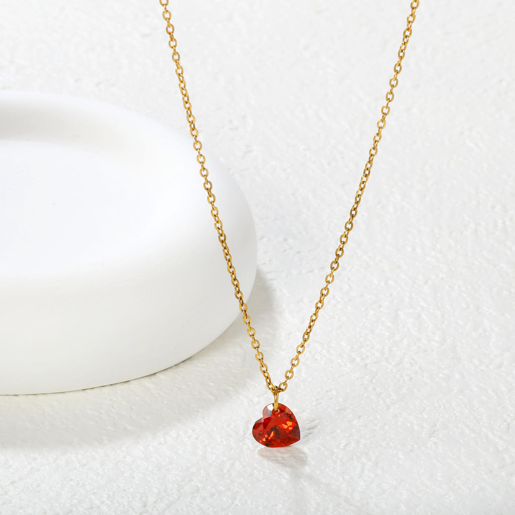 Damen Halskette mit herzförmigem Kristallanhänger und verlängerbarem Kettendesign Shop Nory