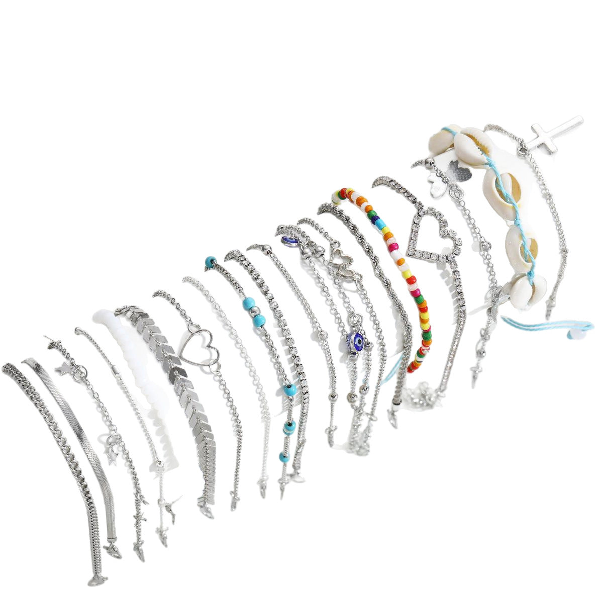 Damen Fußkettchen-Set mit eleganten Anhängern und kreativen Designs Shop Nory
