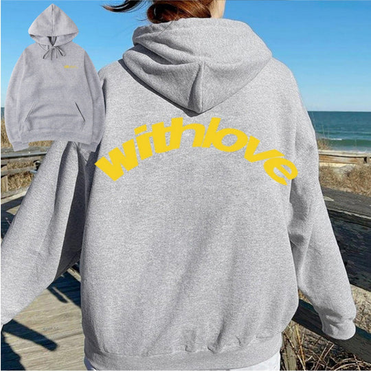 Unisex nan oversized Kapuzenpullover mit großflächigem Rückenprint, Kängurutasche und gerippten Bündchen Shop Nory