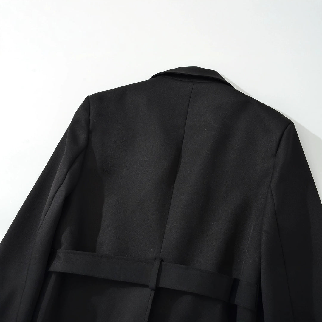 Damen Kurzblazer mit Taillengürtel und Reverskragen Shop Nory