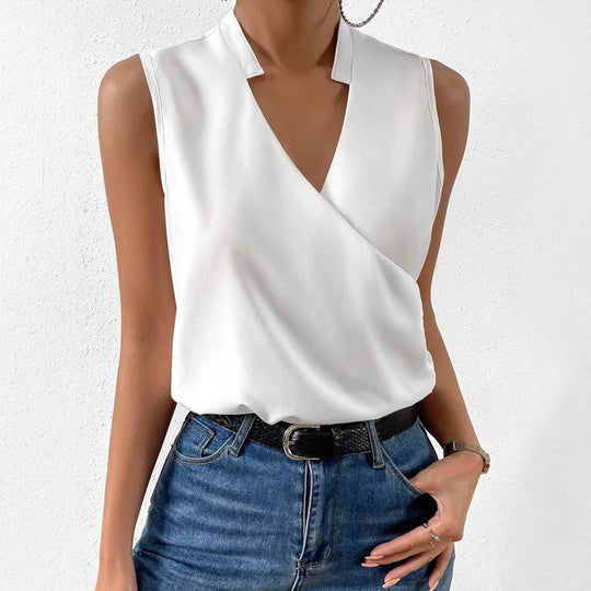 Damen Wickeloberteil mit elegantem V-Ausschnitt Shopnory