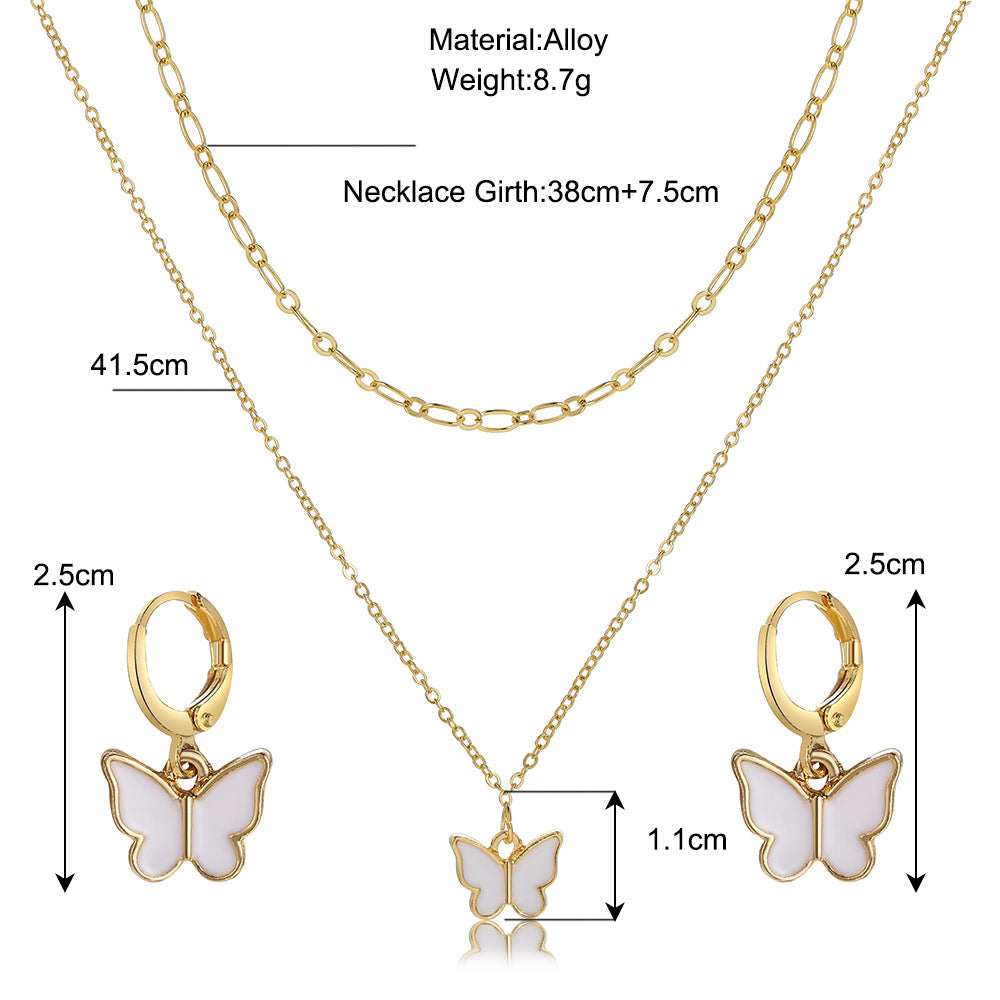 Damen Schmuckset mit eleganten Schmetterlingsanhängern Shop Nory