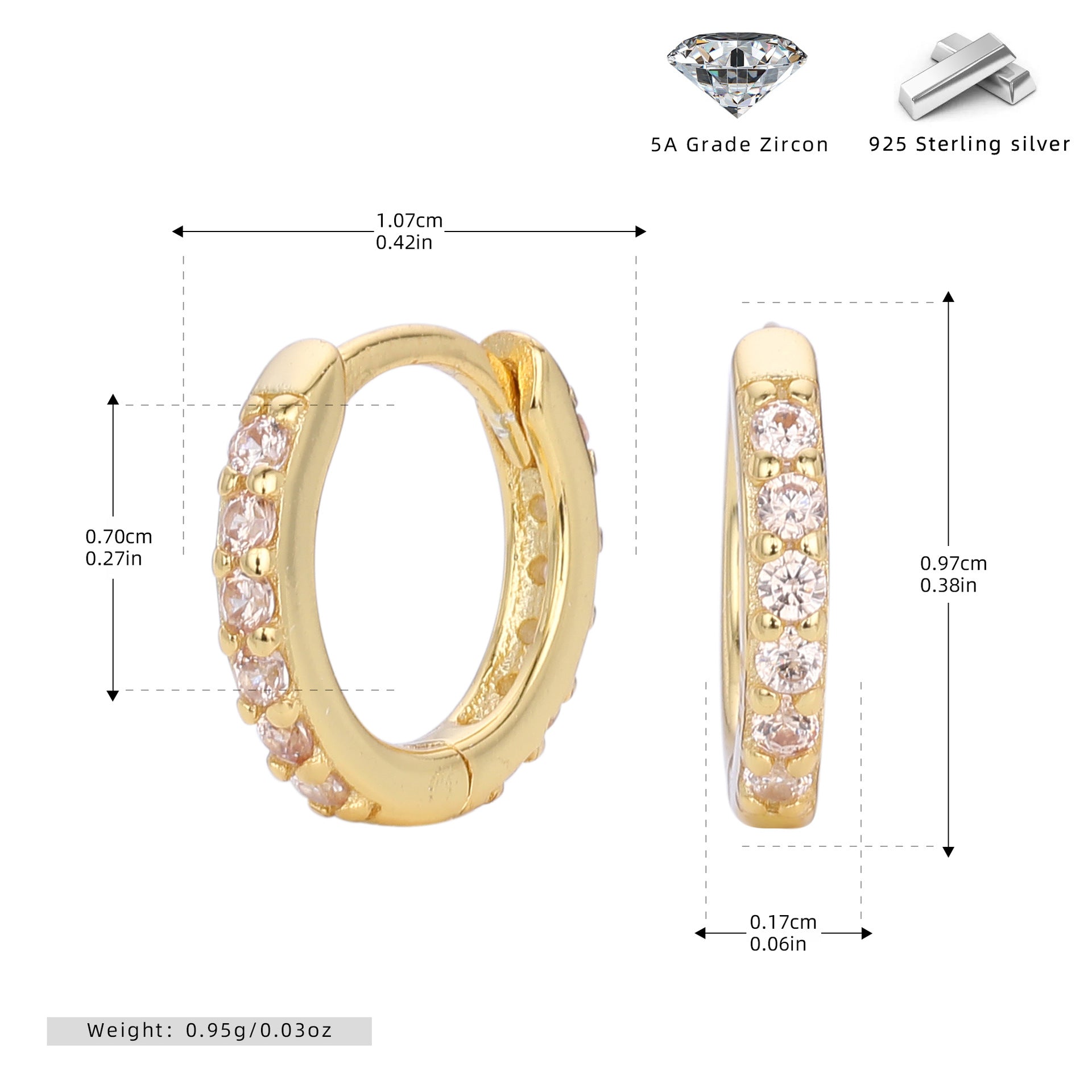 Damen Creolen mit funkelndem Zirkonbesatz aus 925 Sterling Silber Shop Nory