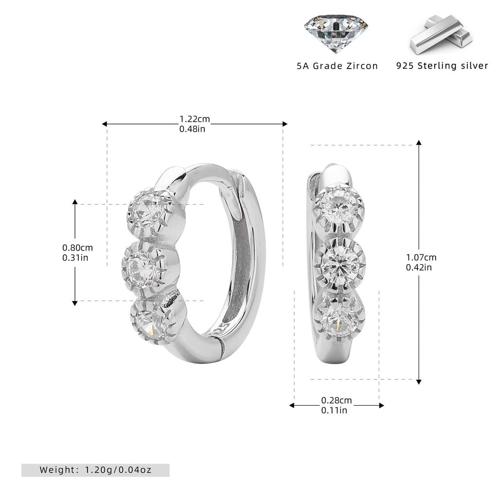 Damen Creolen mit funkelnden Zirkonia aus 925 Sterling Silber Shop Nory