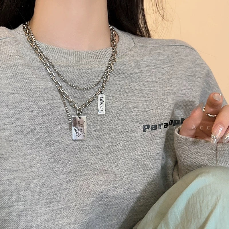 Damen modische Kette mit einzigartigem Mehrfachanhänger Shop Nory