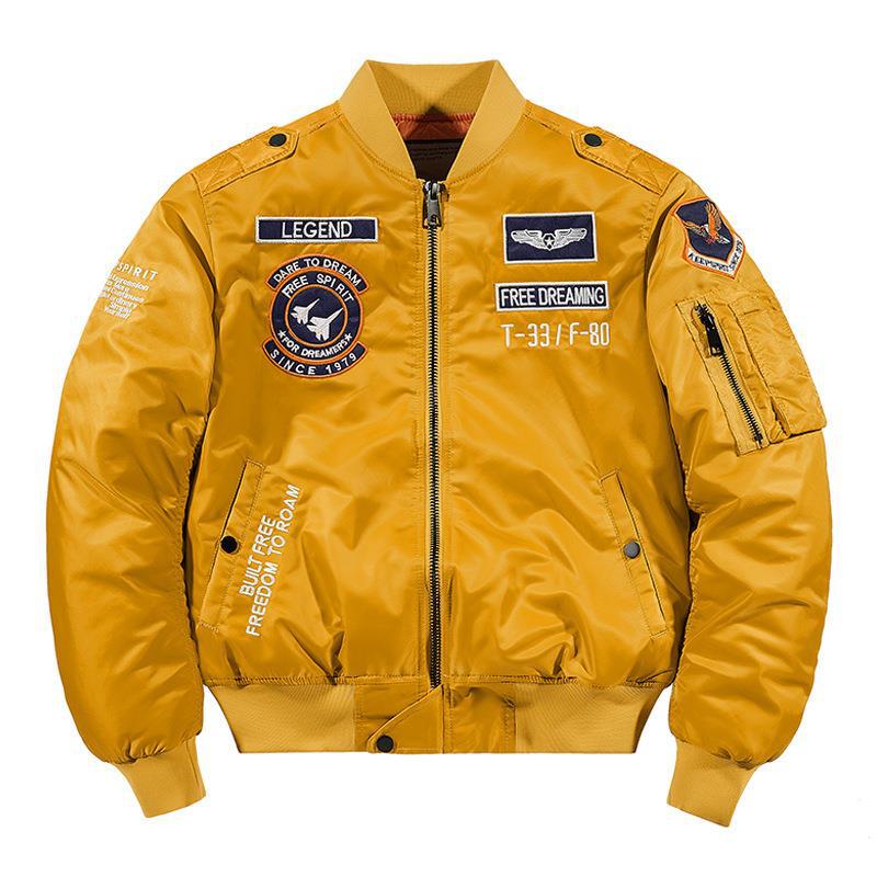 Herren Aviator-Bomberjacke im Military-Look mit gestepptem Thermofutter und Schulterpatches Shop Nory
