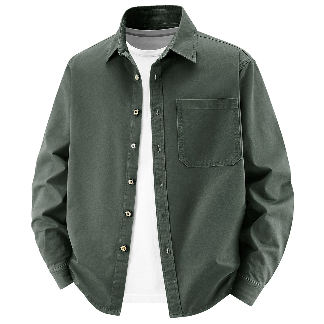 Herren lockere Overshirt-Jacke aus Baumwollmix mit Brusttasche und durchgehender Knopfleiste Shop Nory